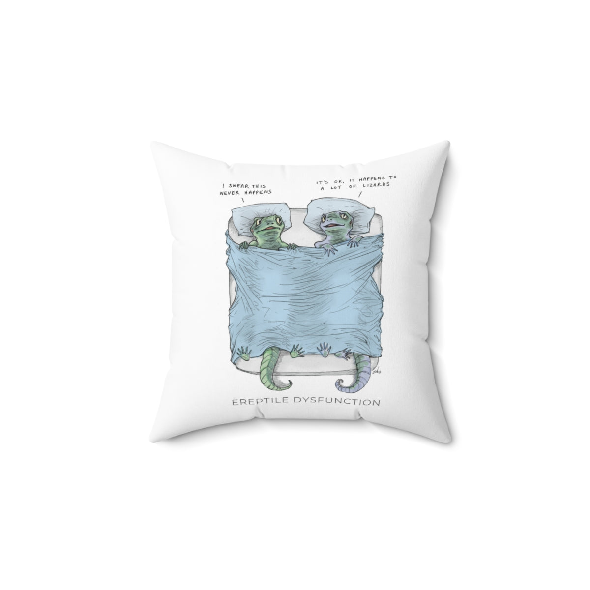 Ereptile Dysfunction | Lizards in Bed | Snarky Throw Pillow | 4 sizes
