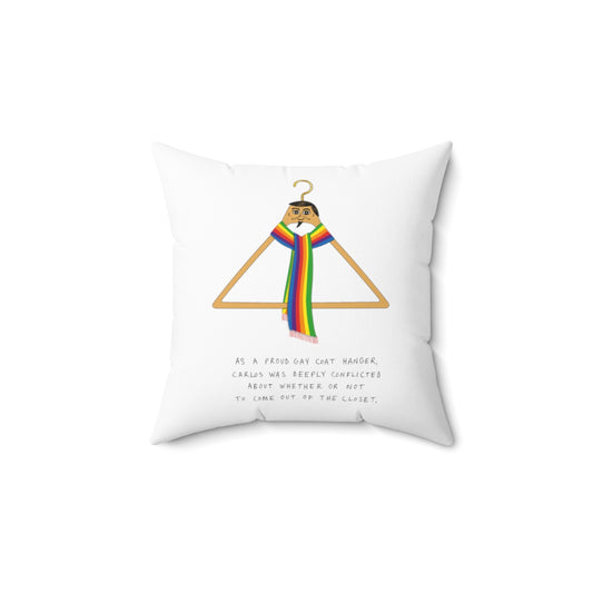 Carlos the Gay Coat Hanger | Total Random & Snarky Throw Pillow | 4 sizes