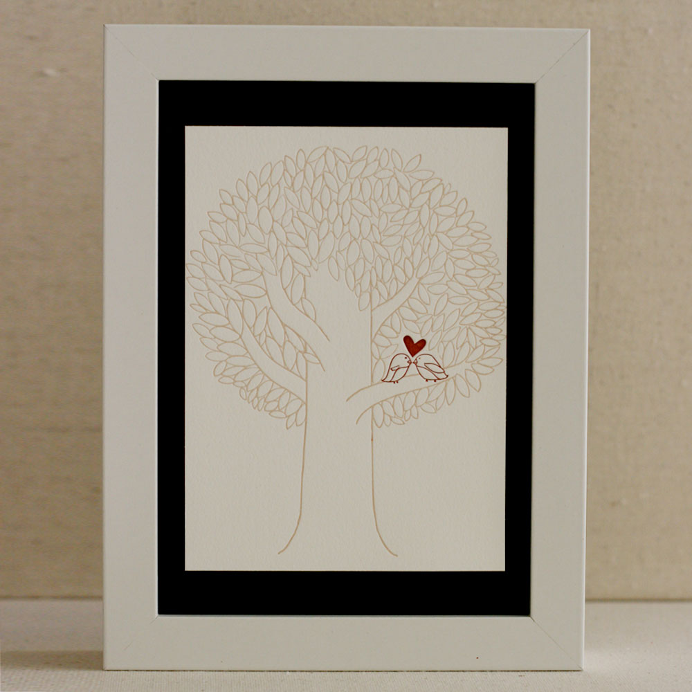 Lovebirds Letterpress Print