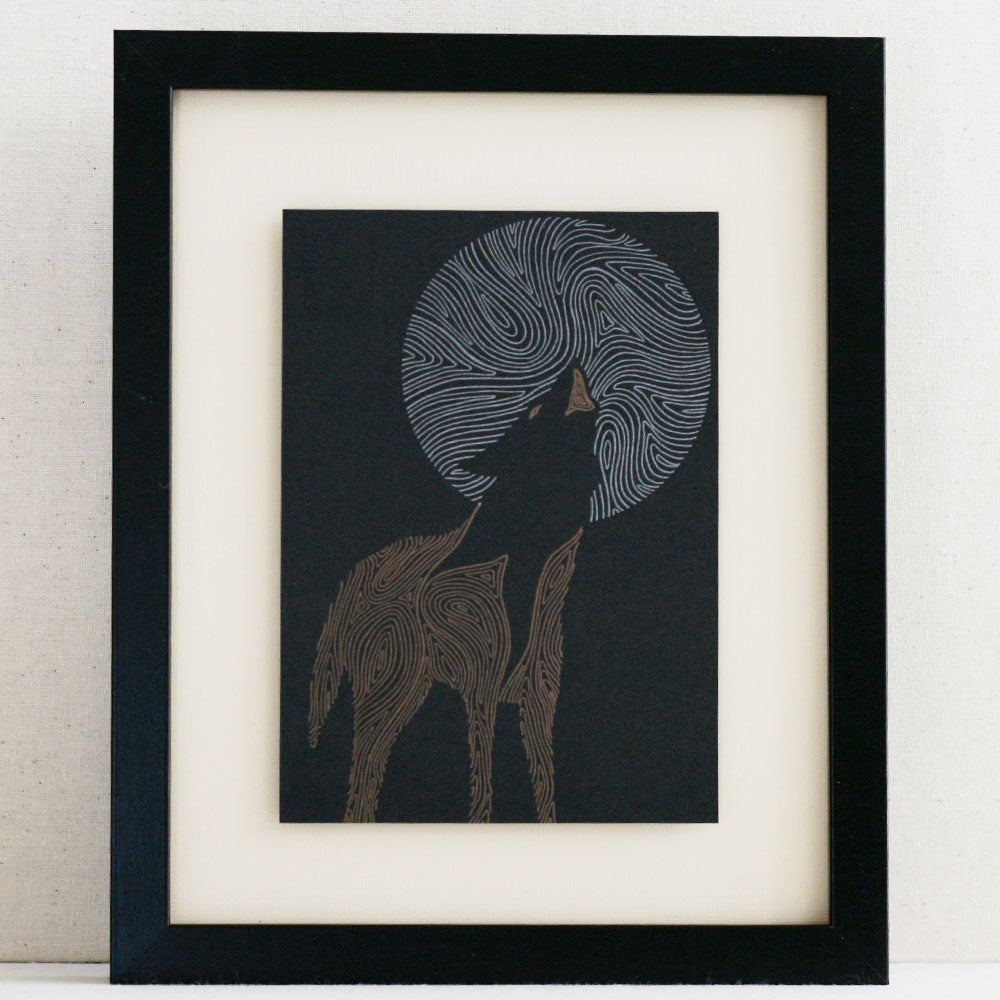 Wolf Letterpress Print