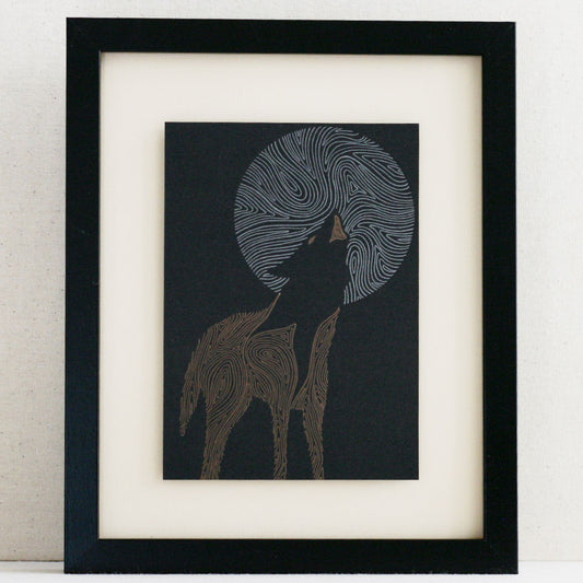 Wolf Letterpress Print