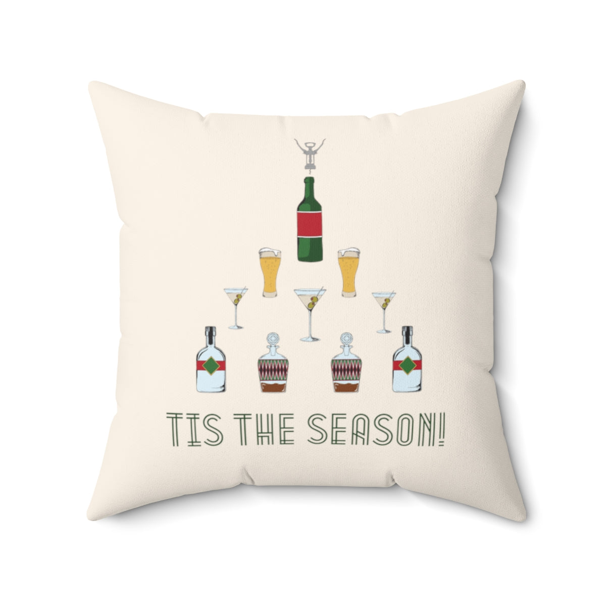 Tis the Season for Booze | Snarky Holiday Pillow | 4 sizes