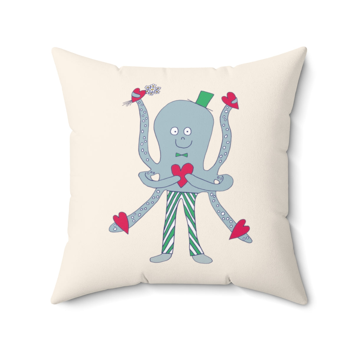 Octolove | Octopus with Hearts | Cute Throw Pillow | 4 sizes