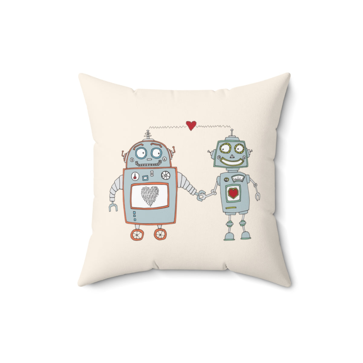 Robots in Love | Cute & Nerdy Throw Pillow | 4 sizes