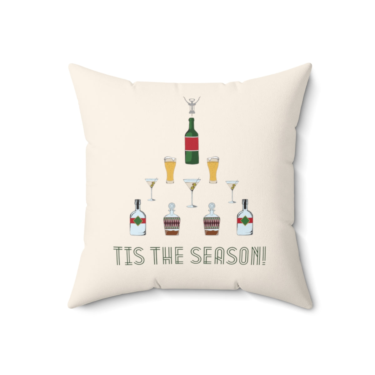 Tis the Season for Booze | Snarky Holiday Pillow | 4 sizes
