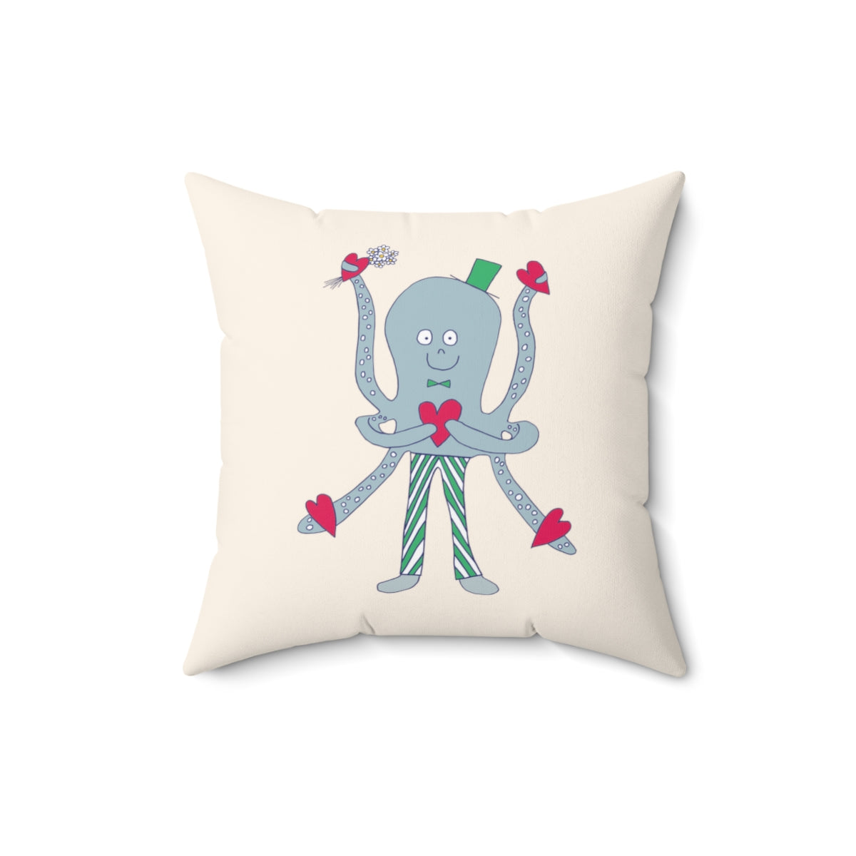 Octolove | Octopus with Hearts | Cute Throw Pillow | 4 sizes