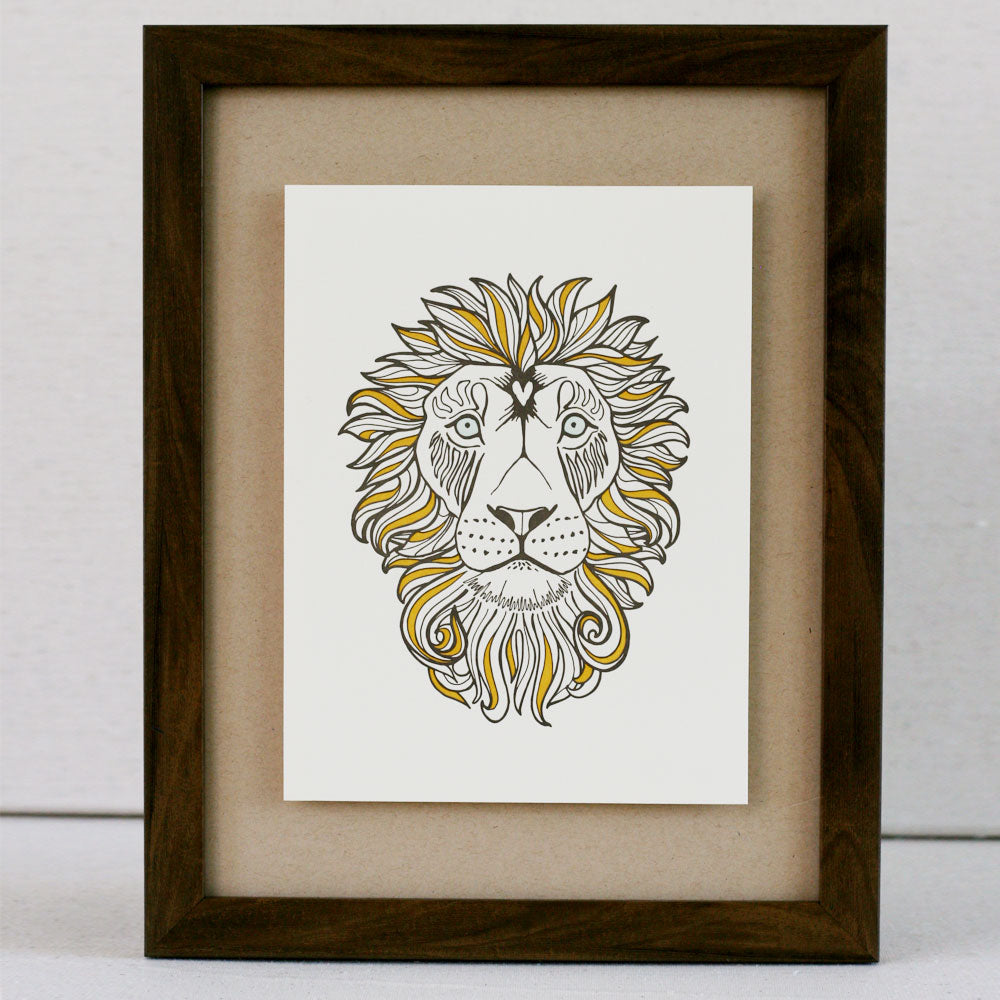 Lion Letterpress Print