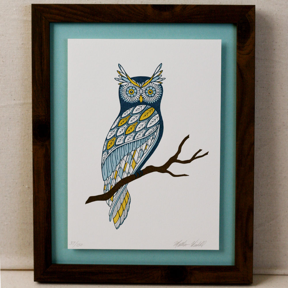 Owl Letterpress Print